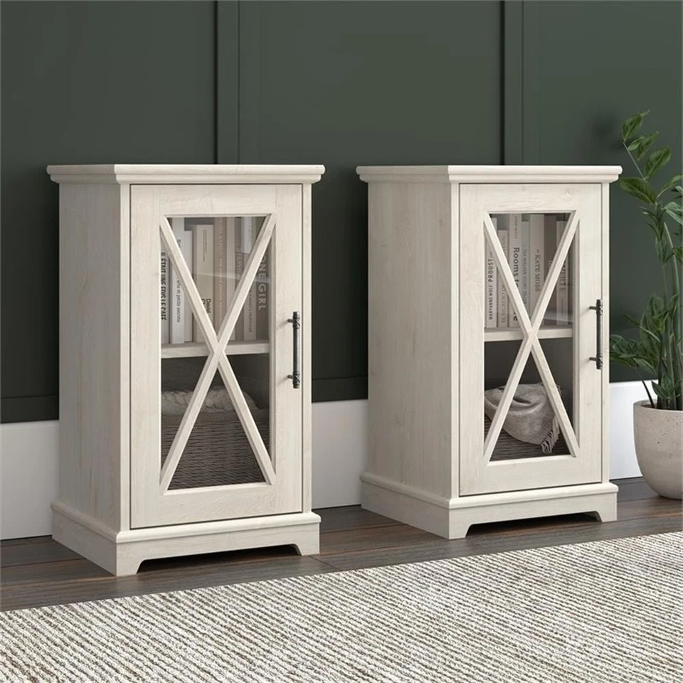 Bush Lennox Engineered Wood End Table in Linen White Oak (Set of 2) - Image 2 of 4