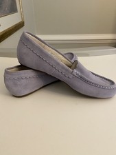 VIONIC WOMEN'S MCKENZIE SUEDE SLIPPERS SUPPORTIVE MOCCASIN LOAFERS LIGHT BLUE 8