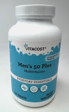 Vitacost Men's 50 Plus Multivitamin 120 Tablets EXP 12/2026