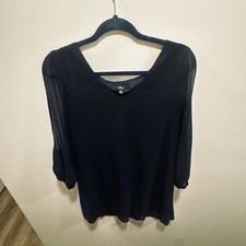 Lulus Dress Womens Small  Blue  Long Sleeve Sheer Mini Short Event Party Mini