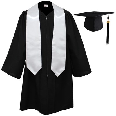 Unisex Matte Kindergarten Graduation Gown Cap Tassel Set 2025 with White Plai...