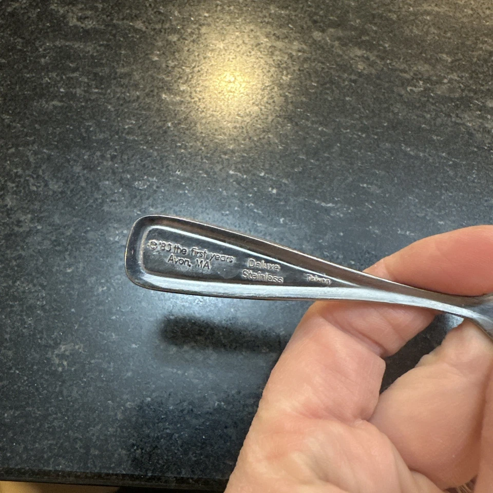 Juego de tenedores cuchara bebé vintage de acero inoxidable de lujo de los primeros años 80 Foto 4 de 4