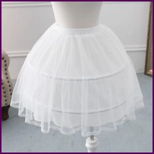 Girls Crinoline Petticoat with hoop Under skirt Short White Underskirt A-line