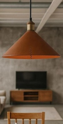 Leather Pendant Light, Leather Lighting Chandelier, Home Improvement, Leather...