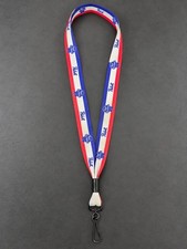 Pabst Blue Ribbon PBR Beer Lanyard Red White Blue Clip
