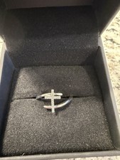 10k White Gold Cross Ring