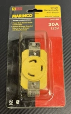 Marinco Shore Power Receptacle 30A 30 Amp 125V Marine Locking Yellow 305CRR
