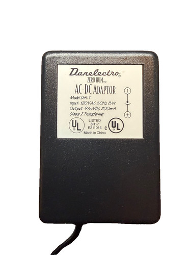 Genuine Danelectro DA-1 Zero Hum 9.6V DC 200mA Pedal Power Supply
