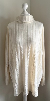 N.Peal  London 100% cashmere cream cable  knit jumper , oversize