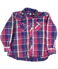 Vintage Wrangler Pearl Snap Flannel Shirt XXL Mens Plaid Cowboy Western 90s USA