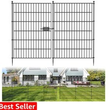 10 Panels No Dig Decorative Outdoor Garden Fence with Gate for Yard, 40 inH X...