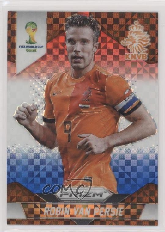 2014 Panini Prizm World Cup Red White & Blue Power Plaid Robin Van Persie 0s3