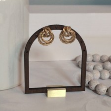 Classic Elegance Vintage 1980s Gold-Tone Braided Knot Pierced Post Earrings