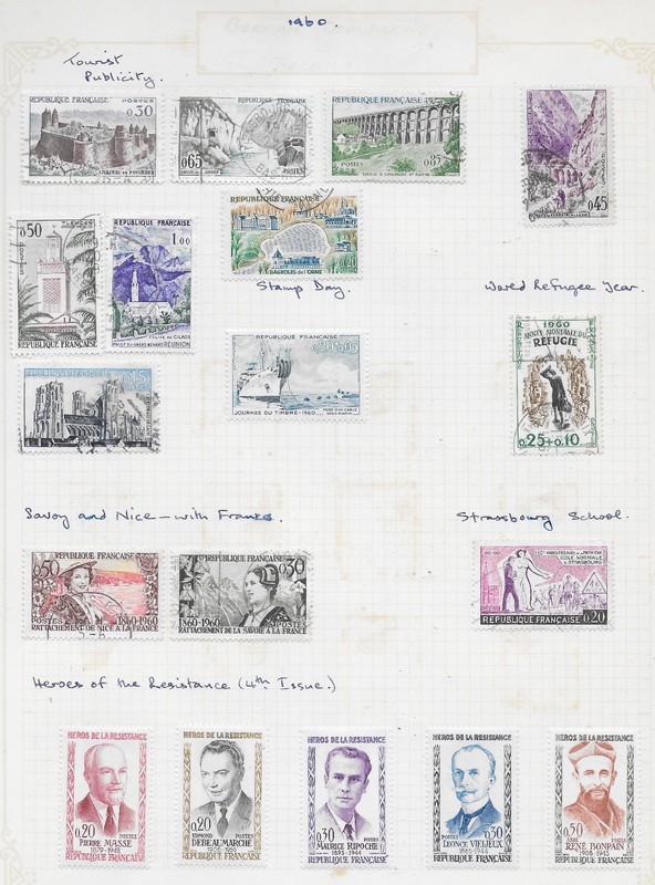 18 France Stamps from Quality Old Antique Album 1960