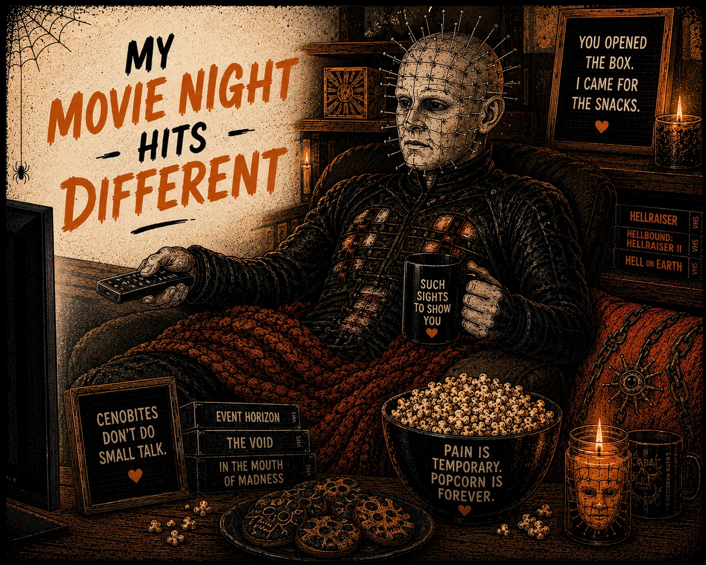 Pinhead Hellraiser Movie Night Sherpa Fleece Blanket Throw Cozy Horror Movie