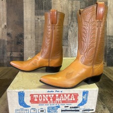 Tony Lama Vintage Gold Label Pointed Toe Western Cowboy Boots Womens 6 A