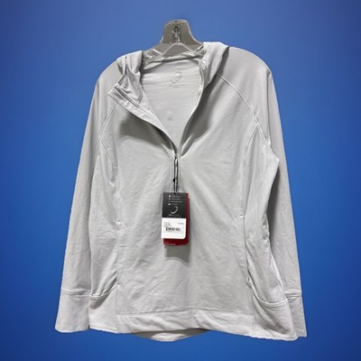 NWT Zero Restriction Performance Hoodie Women's Large Silver Full Zip Jacket (M)
