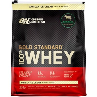 Optimum Nutrition 100% Whey Protein Powder, Vanilla Ice Cream, 5.47 pounds