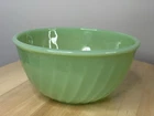 Fire King Oven Ware Jadeite Swirl 7" Dia. Mixing Bowl Green Made in U.S.A.