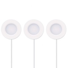 3-Light LED Puck Light Kit - 3000K - White Finish