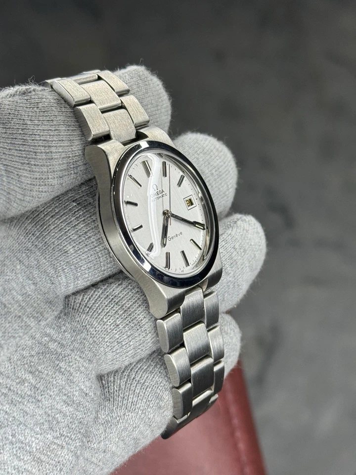 omega geneve automatic cal. 1011 Ref 166.0173 Date White Dial Herren Armbanduhr " - Bild 4 von 4