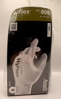 12 X PAIRS ANSELL HYFLEX 11-800 PPE / WORK GLOVES , HAND PROTECTION SIZE 9 / L
