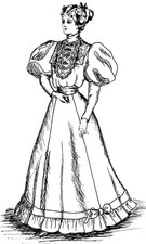 Bailey Sewing Pattern 1895 May Visiting Dress for 18" 24" 27" 36" Lady Doll 35