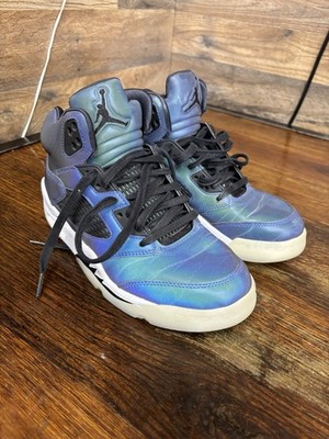 Nike Air Jordan 5 V Retro Iridescent Oil Grey blue women's 7.5 GOOD CONDITION