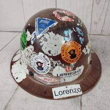 MSA Hard Hat Brown Full Brim Skullgard Phenolic Sticker Heavy Duty