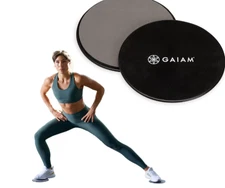 Gaiam Core Sliding Discs Dual Sided Workout Sliders for Carpet & Hardwood Floor