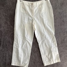 J. Jill Linen Blend Pants Size 16 Petite Ivory Wide Leg Summery Classic Minimal