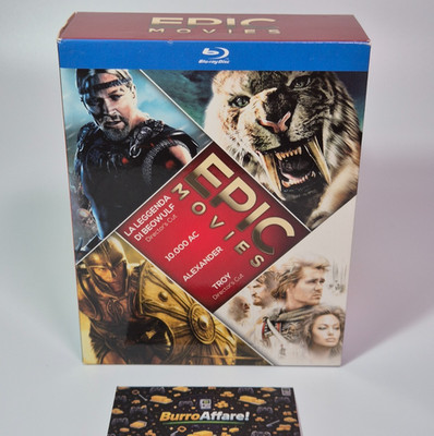 Epic Movies Blu Ray Box 4 Filme Troy Alexander Beowulf 10000 AC