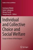 Individual And Collective Choice And Social Welfare Constanze Binder