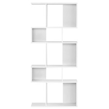 5 Cubes Ladder Shelf Mordern Room Divider Corner Bookshelf Display Rack White