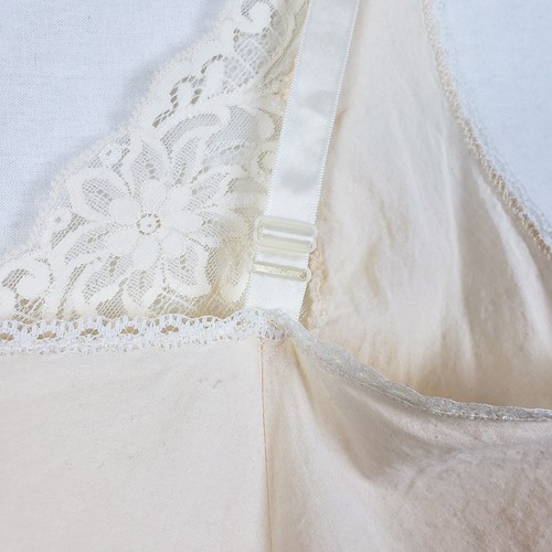 Vintage Wondermaid Unterhemd 100% Baumwolle Cremeweiß Damen 38 M/L Cottagecore - Bild 6 von 11