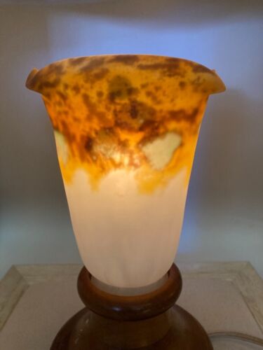 Muller Freres ~ LUNEVILLE TULIP LAMP SHADE ~ Antique French Art Glass - Picture 2 of 10
