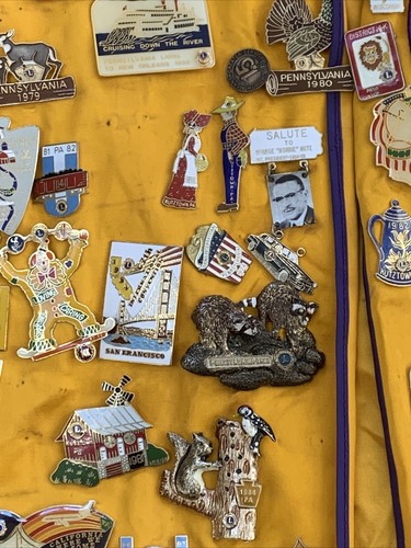 Spilla gilet Lions International Club lotto di 80 più primi anni 80 Lower Lehigh PA 14-K - Foto 4 di 14