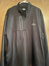 Callaway Men's Quarter Zip Fleece Pullover Caviar Black Size  XXL