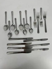 Cambridge Stainless Lot Of 19 Flatware Knives Spoons Forks Silverware