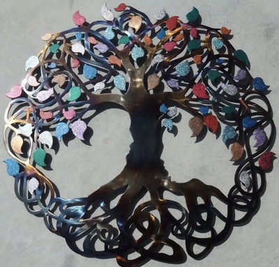 Wanddeko "Baum des Lebens" Lebensbaum 60cm Durchmesser, Eisen sehr