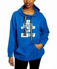 DUBGEE By Whoopi I Reserve The Right Blue Long Sleeve  Hoodie Sweatshirt NWT XL