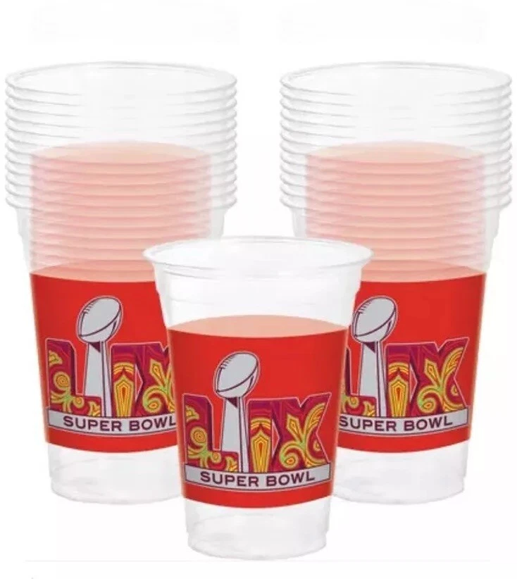 Super Bowl 59 LIX NEW ORLEANS Tazas de Plástico 18Oz Paquete de 25 Tazas de Fiesta Reutilizables NUEVO Foto 2 de 4