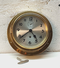 Alte  Deckuhr Borduhr mechanische Schiffsuhr ship clock