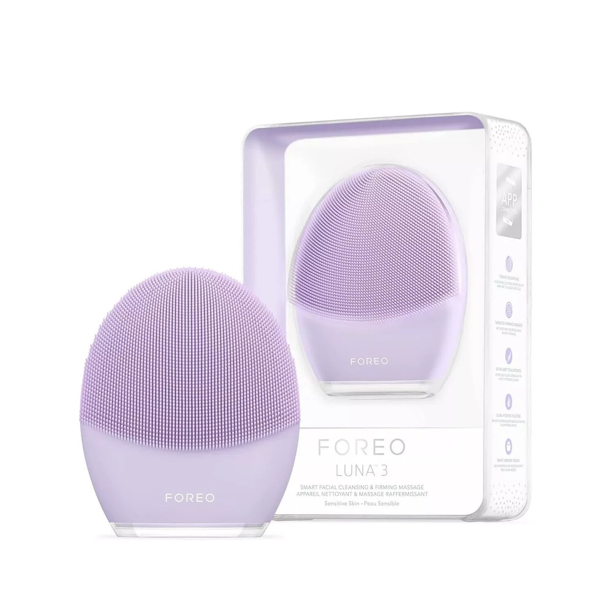 FOREO LUNA 3 Facial Cleansing Brush & Massager – Sensitive Skin +
