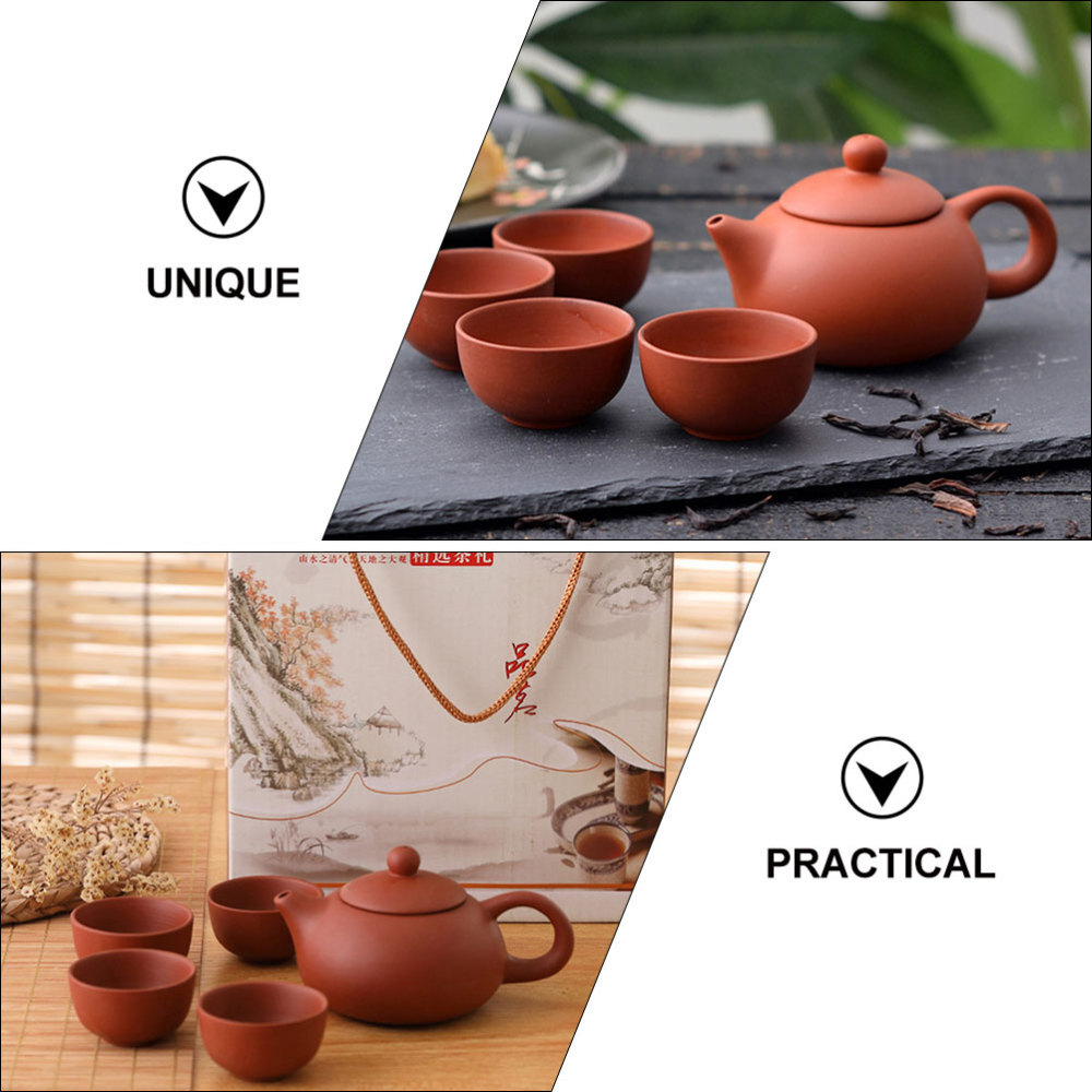 delicate tea kettle Purple Clay Teapot Set Elegant Kettle Cups Kit