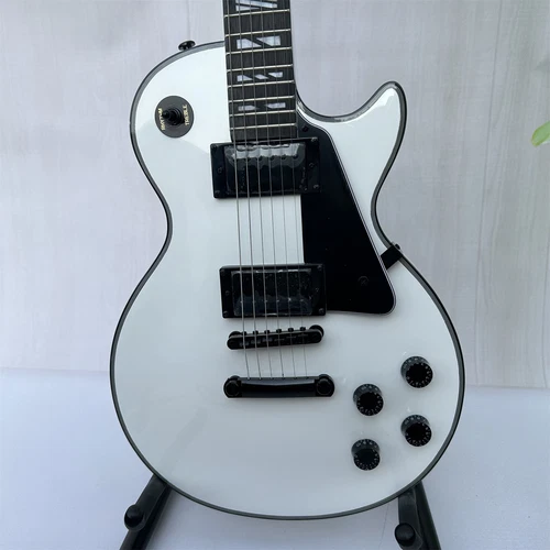 Factory LP Standard White Electric Guitar HH Pickups Solid Body Mahogany Body