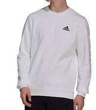 adidas men  s Fleece Sweatshirt Pullover feel cozy White Size XL New