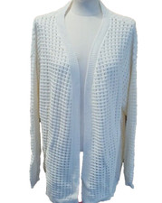 Michele Hope Ladies Cardigan White 100% Cotton 18/20. M43