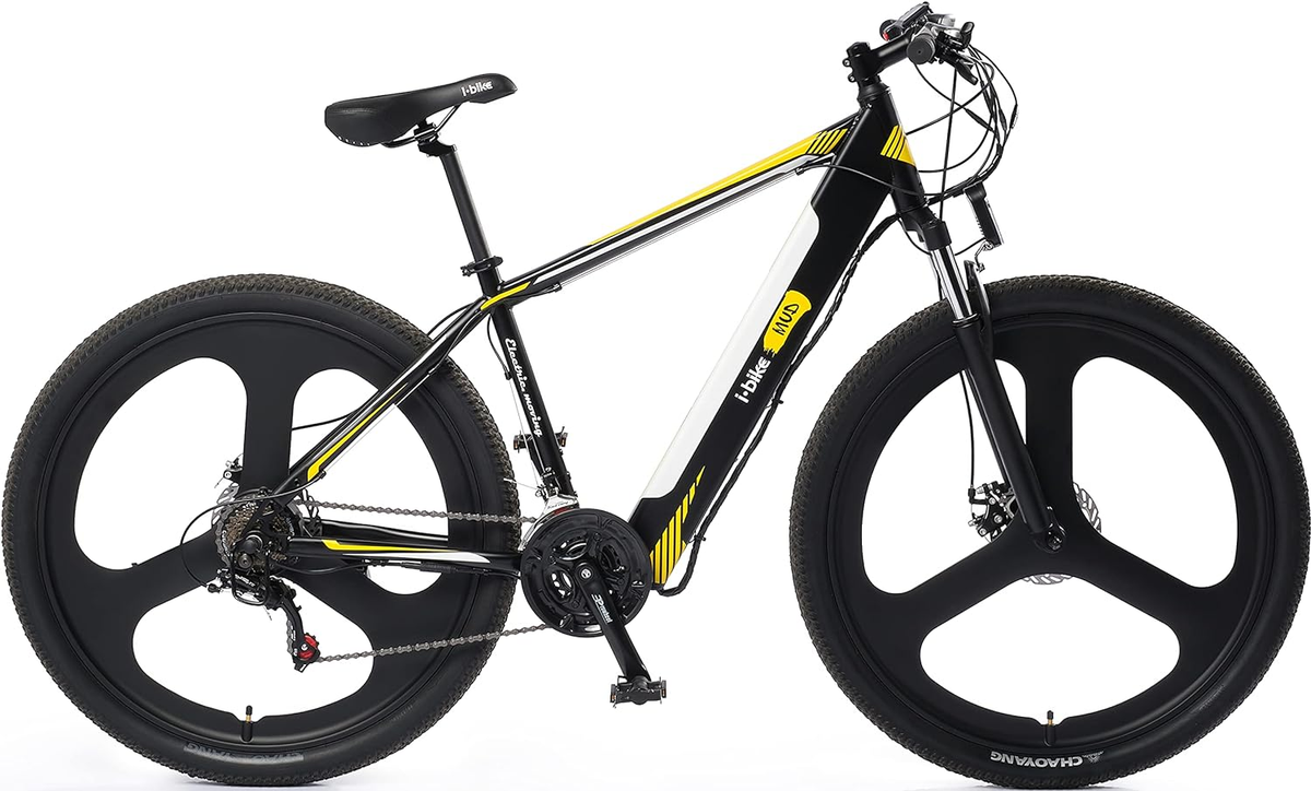 Mountain Mud, Bicicletta Elettrica, Nero Bianco Giallo, Adulto