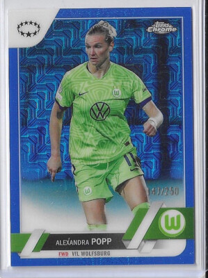 2022-23 Topps Chrome UEFA Women's #65 Alexandra Popp Blue Mojo Refractor #/250